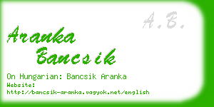 aranka bancsik business card